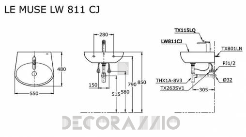 Подвесная раковина Toto Le Muse - lw811cj