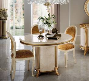 Обеденный стол Arredo Classic Melodia, Melodia Round Table with 1/Extension