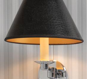 Светильник  настенный настенный (Бра) Imperial Bathroom IB Lightning Collection, ib_brokton_wall_light_with_a_black_leather_shade