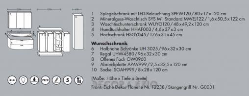 Комплект в ванную Burgbad Echo - MWEJ122/HSGY045/SPEW120