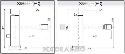 Смеситель для биде Graff Qubic - 2386500ph