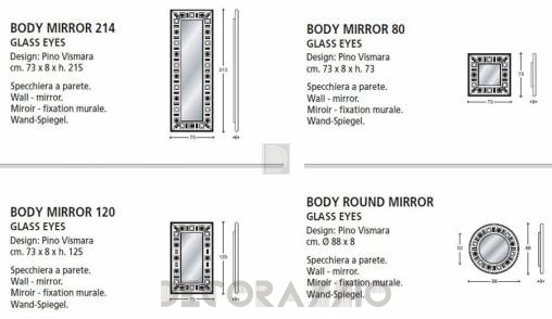 Зеркало навесное Vismara Design Glass Eyes - body-round-mirror-glass-eyes