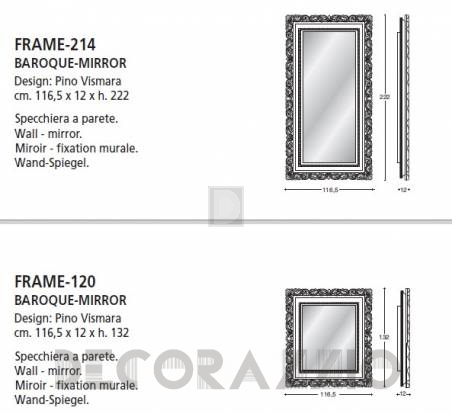 Зеркало навесное Vismara Design Baroque - frame-120-mirror-baroque