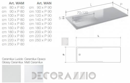 Душевой поддон Falper Shower Trays - WAM_80_80