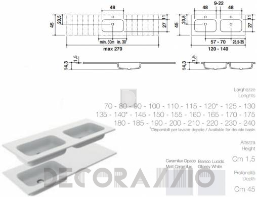 Встраиваемая раковина Falper Integrated Tops - roundlux_mini_1_70x45