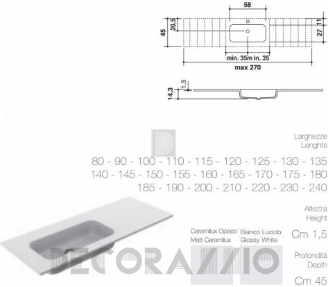 Встраиваемая раковина Falper Integrated Tops - roundlux_1_80x45
