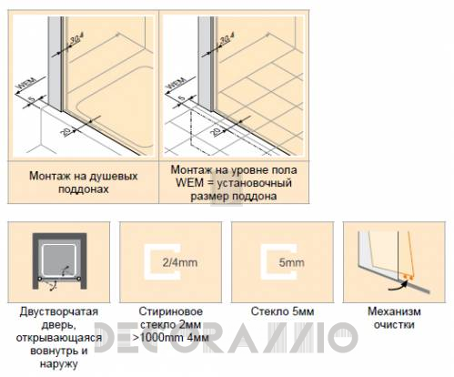 Душевая перегородка Huppe Alpha 2 - A20901