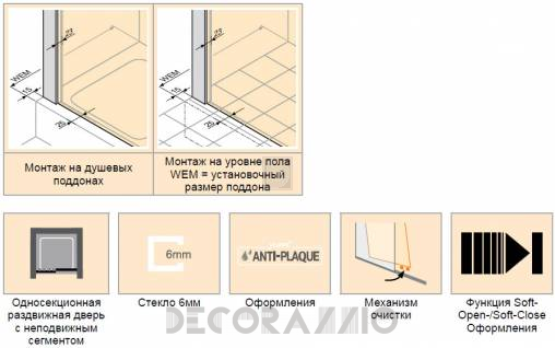 Душевая перегородка Huppe Aura - 401401