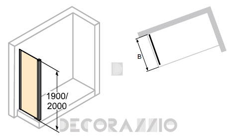Душевая перегородка Huppe Aura - 401601
