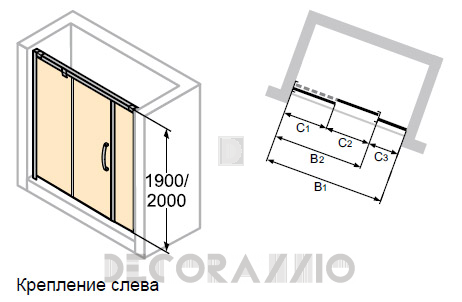 Душевая перегородка Huppe Aura - 401801
