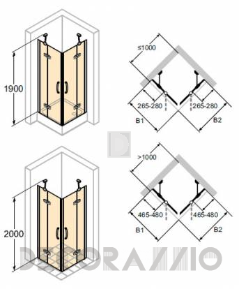 Душевая перегородка Huppe Aura - 400501
