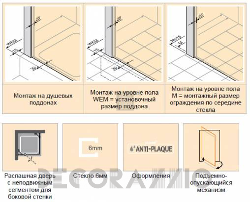 Душевая перегородка Huppe Aura - 400304