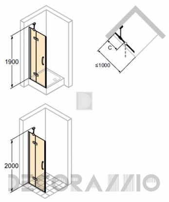 Душевая перегородка Huppe Aura - 400304