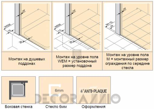 Душевая перегородка Huppe Aura - 400601