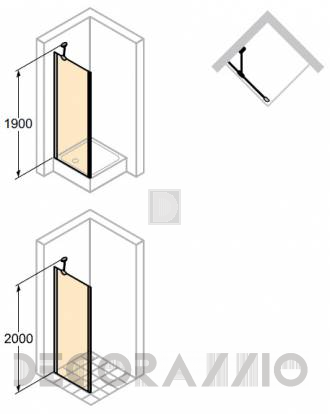 Душевая перегородка Huppe Aura - 400601