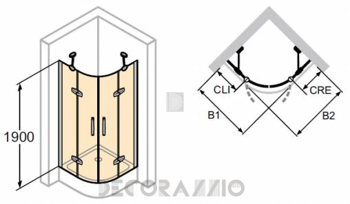 Душевая перегородка Huppe Aura - 400801