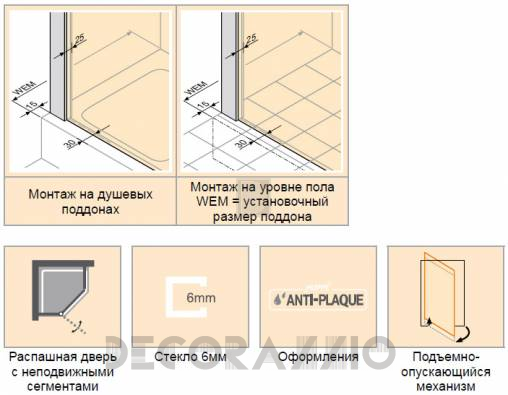 Душевая перегородка Huppe Aura - 400901
