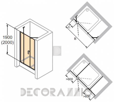 Душевая перегородка Huppe Design - 8P7301