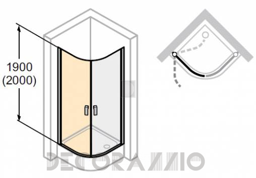 Душевая перегородка Huppe Design - 8E1601