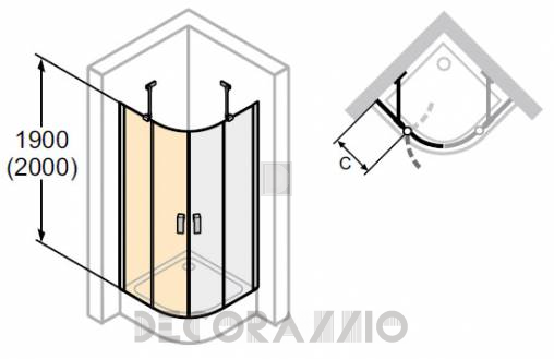 Душевая перегородка Huppe Design - 8E1701