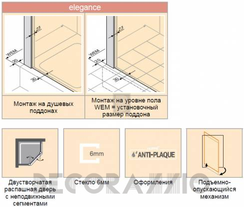Душевая перегородка Huppe Design - 8E1801