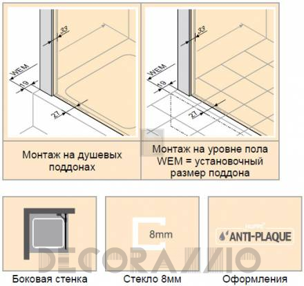 Душевая перегородка Huppe Refresh - 9P0701