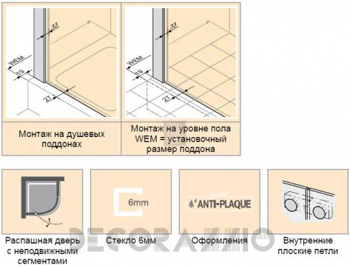 Душевая перегородка Huppe Refresh - 9P1101