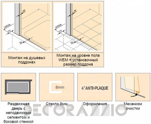 Душевая перегородка Huppe Vista - VT0440