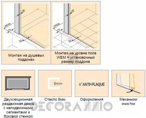 Душевая перегородка Huppe Vista - VT0480