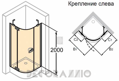 Душевая перегородка Huppe Studio - PT1020