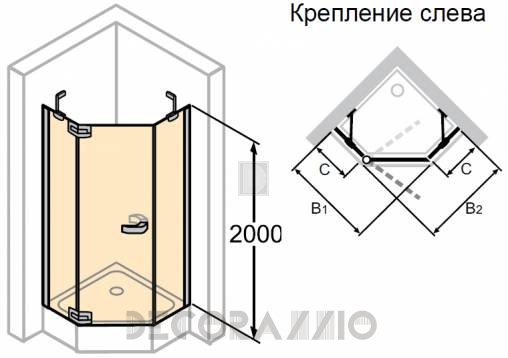 Душевая перегородка Huppe Studio - PT4020