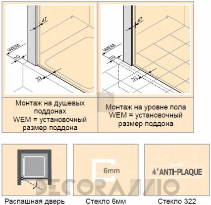 Душевая перегородка Huppe Victorian - EV0201