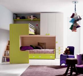 Комплект в детскую Doimo Cityline Loft beds, composizione-407-green