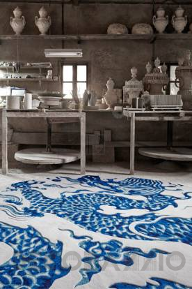 Ковер GAN Chain Stitch - blue_china_rug_white