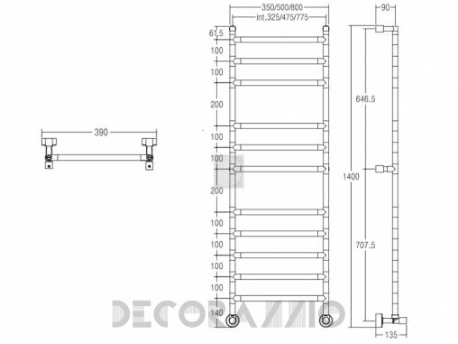 Полотенцесушитель Margaroli Sereno - 484/11/S/CR