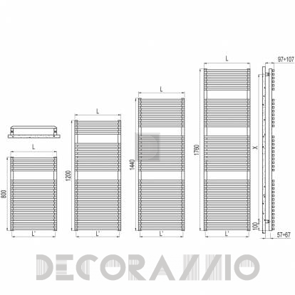 Полотенцесушитель Irsap Net - 1200 NTM050 01