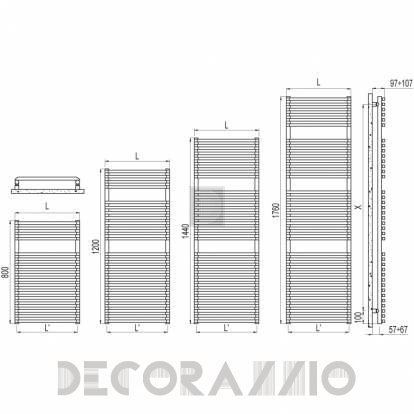 Полотенцесушитель Irsap Net - 1200 NTM050 01