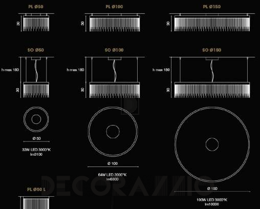 Светильник потолочный подвесной (Люстра) Light4 Eclisse - eclisse SO 50