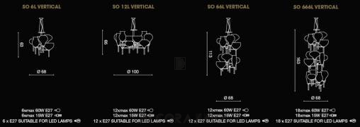 Светильник потолочный подвесной (Люстра) Light4 Venezia - SO 666L vertical