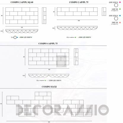 Светильник настенный накладной (Бра) Light4 Brick - brick compo MAXI