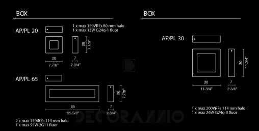 Светильник потолочный/настенный (Светильник) Light4 Box - box AP/PL 20