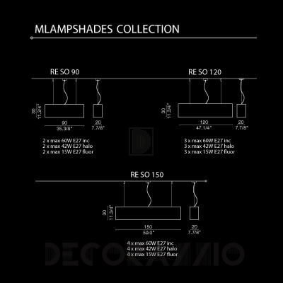 Светильник потолочный подвесной (Люстра) Light4 Ampshades - ampshades RE SO 120