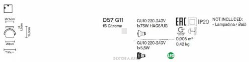 Светильник  настенный  (Спот) Fabbian Beluga Steel - D57 G11 15