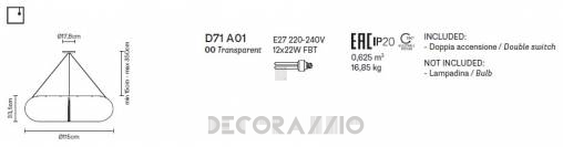 Светильник потолочный подвесной (Люстра) Fabbian Toroidale - D71 A01 00