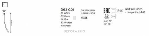 Светильник настенный (Светильник) Fabbian Snake - D63 G01 32