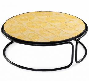 Кофейный, журнальный столик Mambo Unlimited Ideas Caldas, caldas-round-center-table-yellow