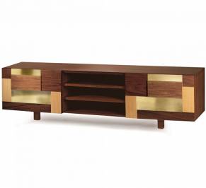 ТВ-аудио стойка Mambo Unlimited Ideas Form, form-tv-bench-walnut-brass