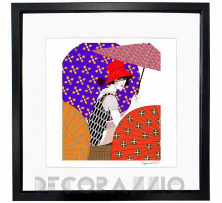 Картина Mambo Unlimited Ideas Illustration - girl-under-umbrella-black