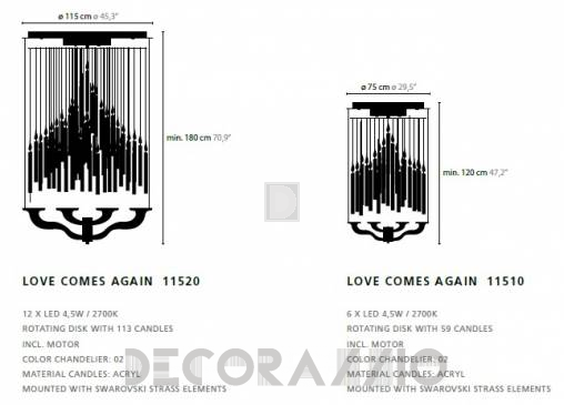 Светильник  потолочный подвесной (Люстра) Ilfari Love Comes Again - 11510