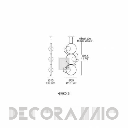 Светильник потолочный подвесной (Люстра) Leucos Giuko - 0002105